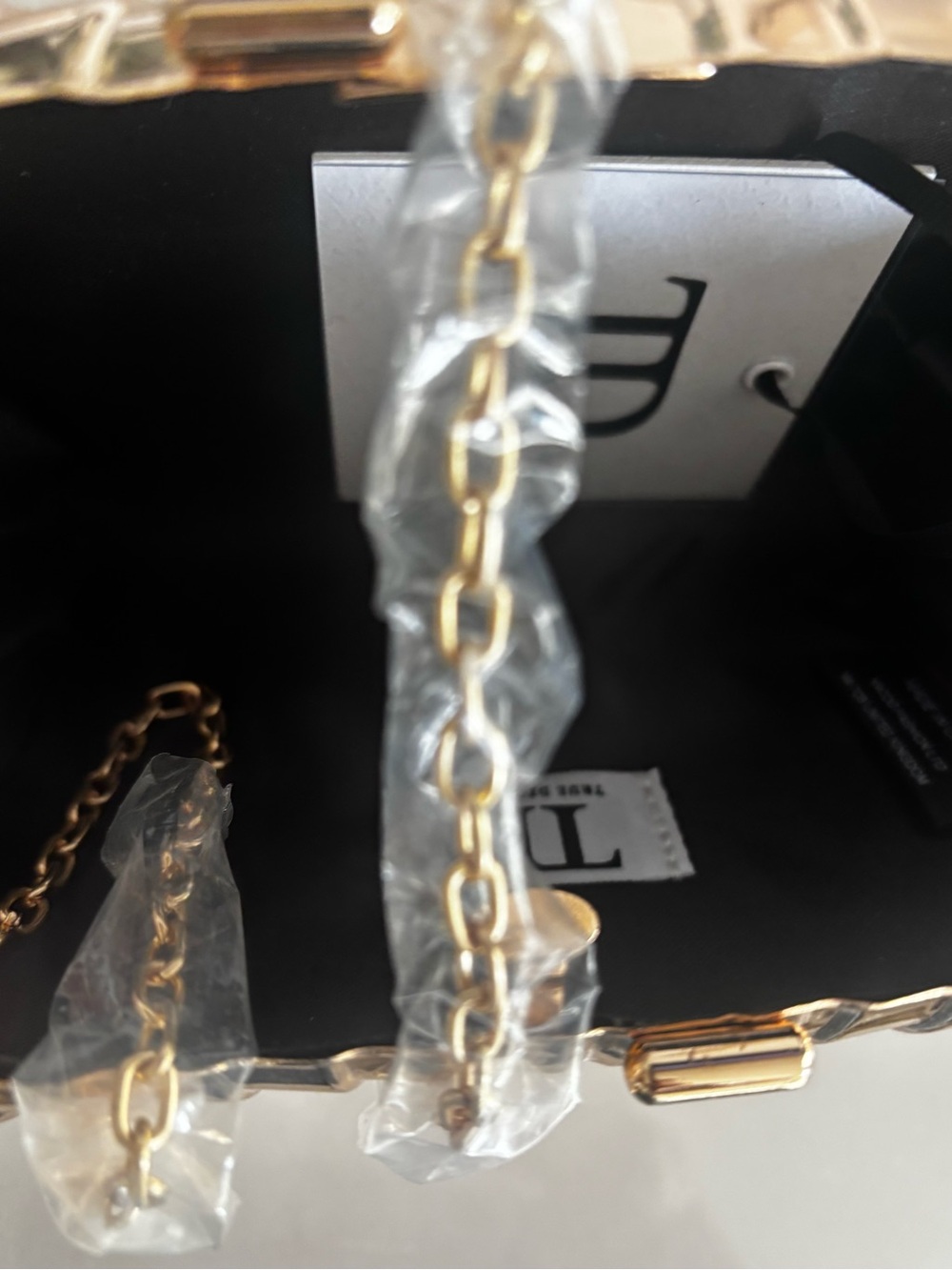 Gold Metallic Shell Clutch Bag - Elegant Evening Handbag - Picture 5 of 5